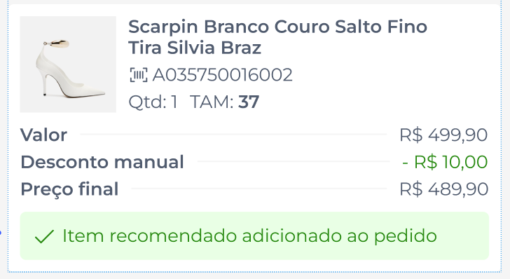 Novo card produto que foi recomendado